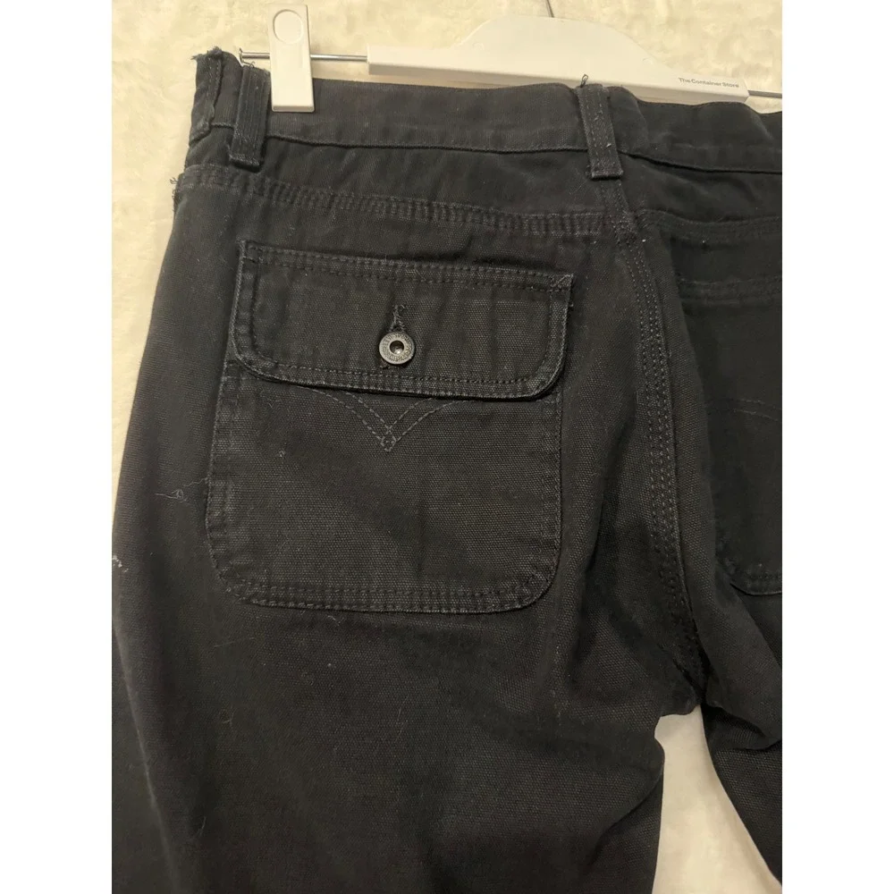Levis Red Tab Carpenter Pants Mens 31x25 Black Canvas Utility Workwear Straight